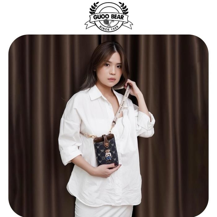 [BELI LOKAL] TTWNBear Tas Handphone Kulit / Kanvas Selempang HP Phone Bag Wanita Original TT2348 -