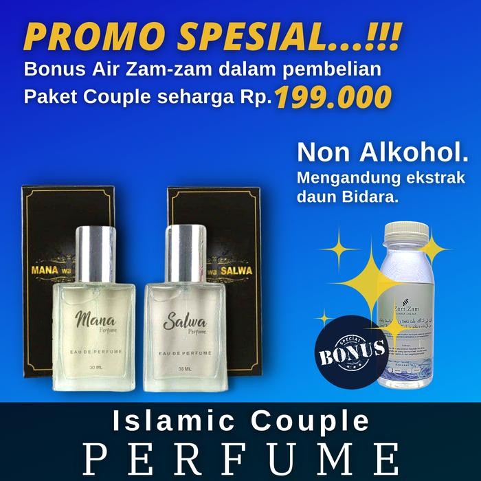 

Promo Parfum Couple Islami Mana Wa Salwa Original Bonus Air Zam Zam