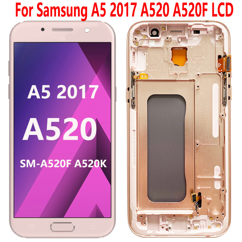 SUPER AMOLED A520 LCD For Samsung A5 2017 LCD Display Touch Screen