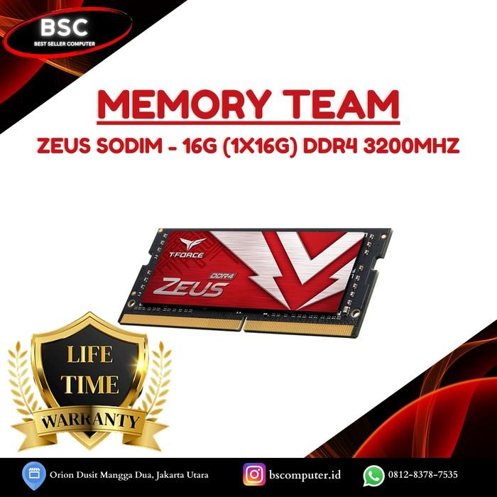 Ram Laptop Memory Notebook Sodim Team Zeus Ddr 4 16Gb 3200Mhz -Sodimm