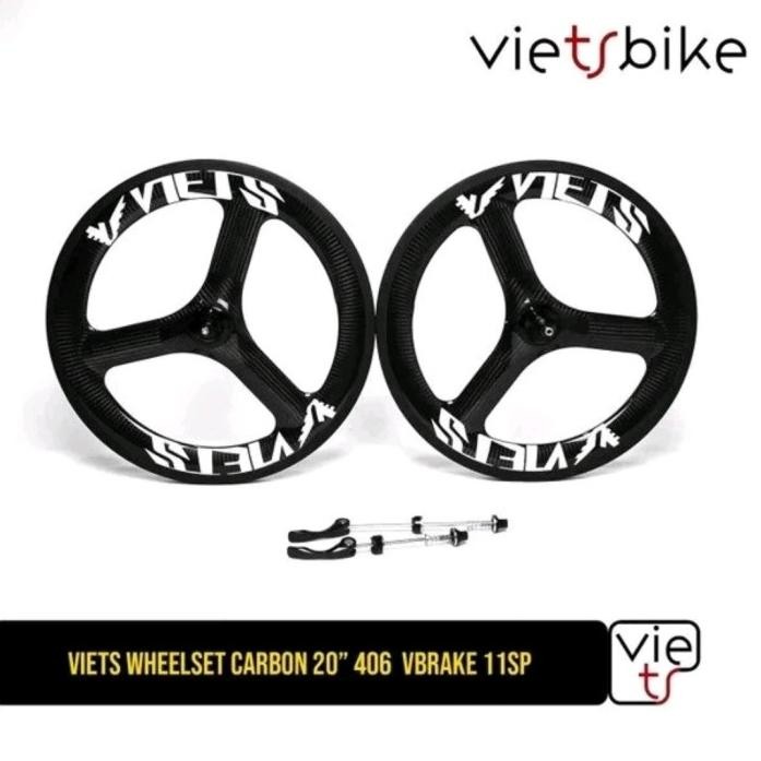 wheelset trispoke carbon trispok 3spoke viets 20 22 in 406 451 20+