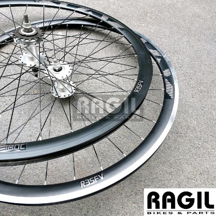 WHEELSET SEPEDA 700C R35FV & STRUMMER R 700 C VELG RIM RIMS HUB DOLTRAP JARI RODA SEPEDA FIXIE BALAP