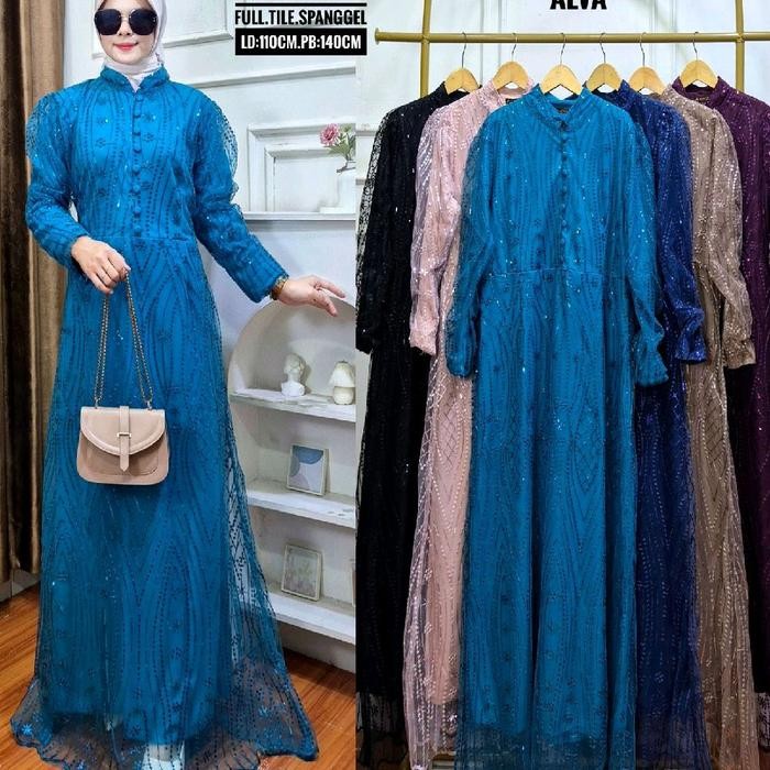 Harga Terbaru Qisesa Dres Gamis Wanita Baju Muslim Panjang Dewasa Gaun Pesta Dsk4