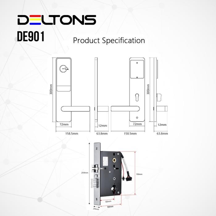 Smart Hotel Door Lock Deltons Card Lock Kunci Pintu Kost Apartement