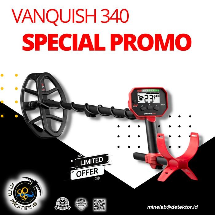 Vanquish340 - Minelab - Detektor Emas - Jaminan Keaslian Legal - RESMI