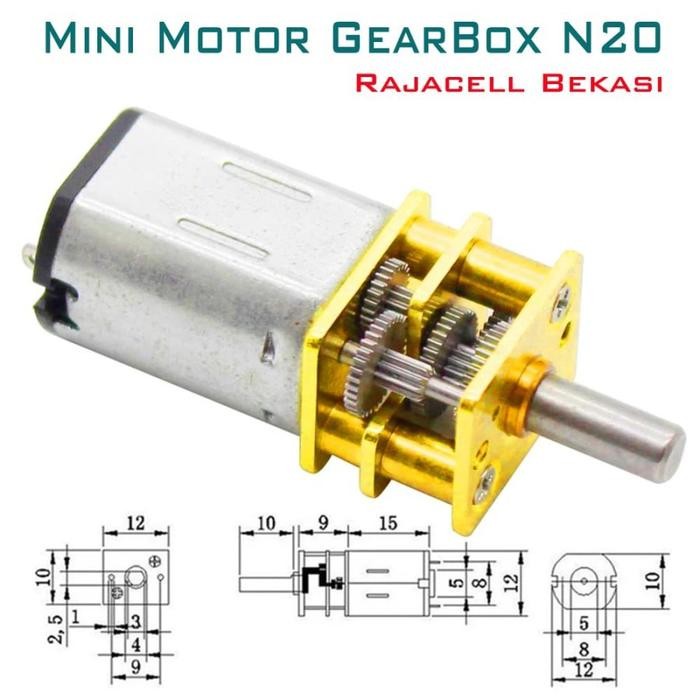 (Allthebest) Motor Gearbox N20 12V 300RPM Mini Metal Gear Motor Dinamo