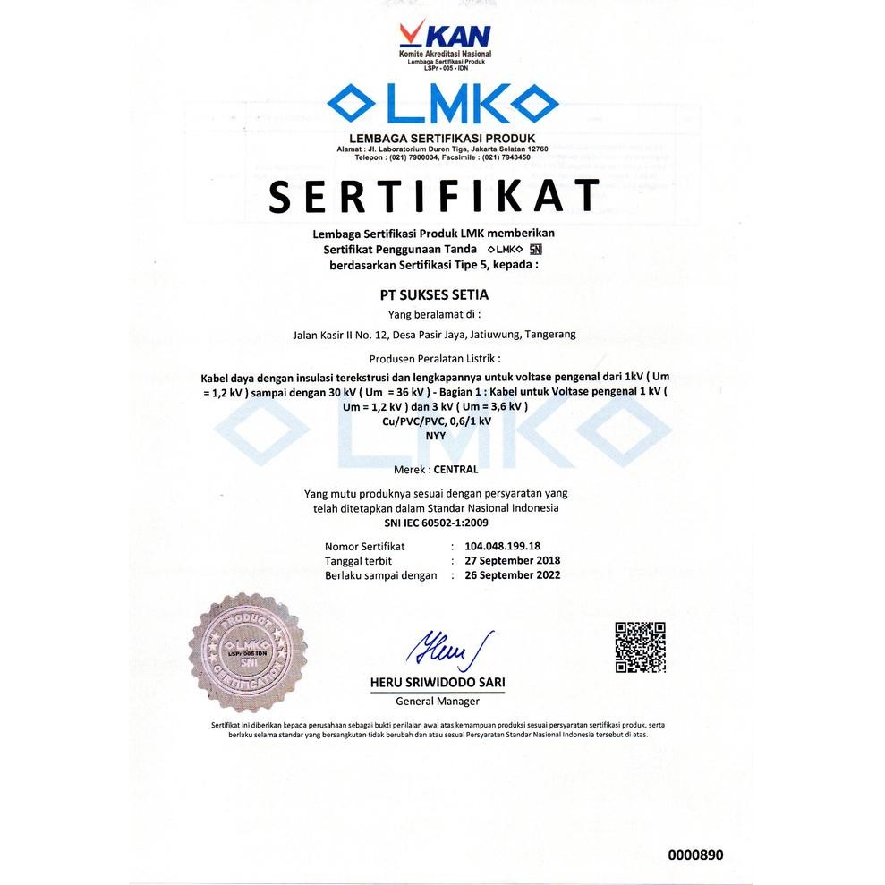 Sni Nyy 2X1.5 Central Kabel Listrik Meteran Nyy 2X1,5 Nyy2X1.5