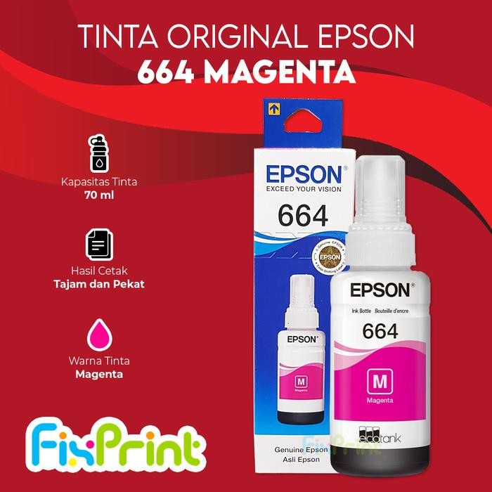 SET CMYK Tinta Original Epson 664 T664 Printer L110 L120 L121 L360