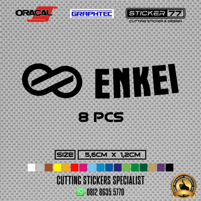 (Allthebest) Cutting Sticker ENKEI RPF1 VELG MOBIL 1,6X1,2CM, Hitam