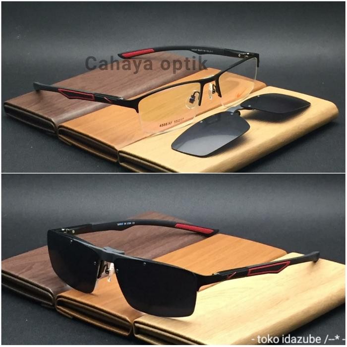 Kacamata Nike Clip On Hitam Doff Frame Kacamata Gratisongkir