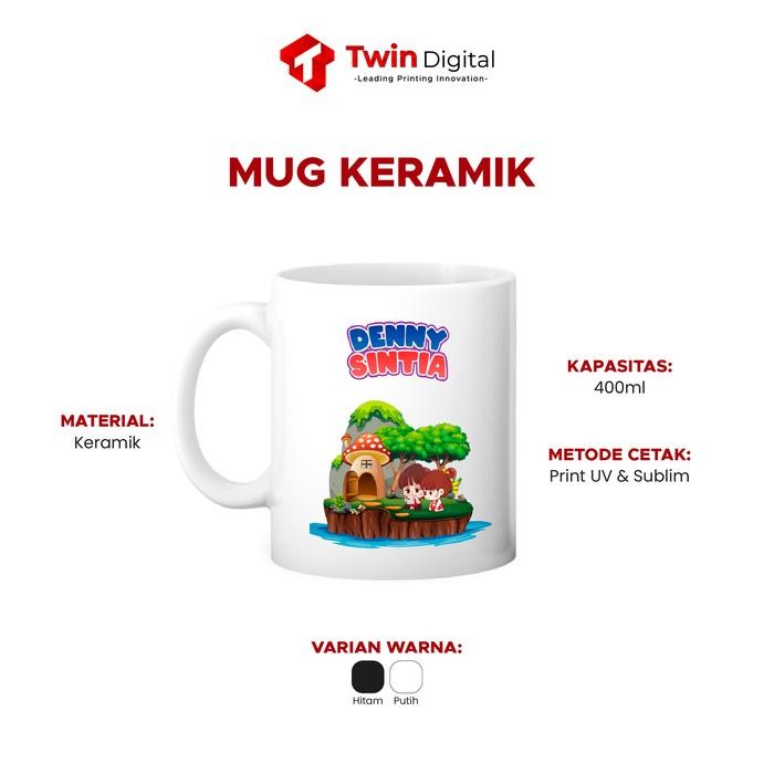Hadiah Custom Mug Keramik UV Valentine Souvenir Gelas Cangkir Kopi