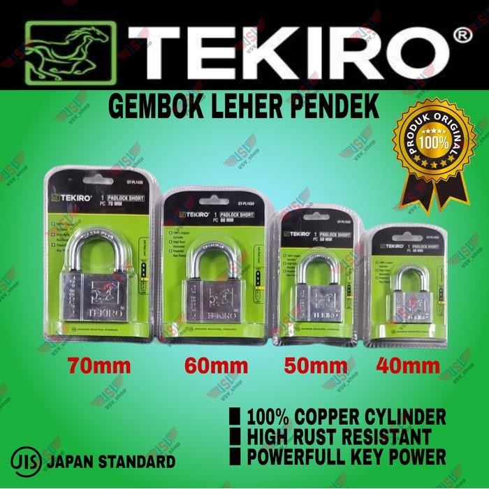 TEKIRO Gembok Leher Pendek Kunci Gembok Rumah Anti Maling Anti karat