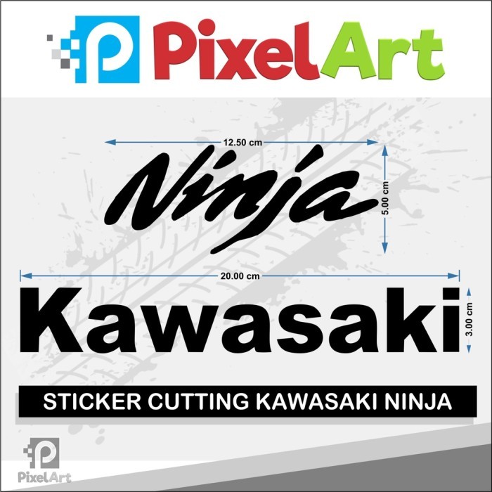 (Allthebest) STICKER CUTTING TULISAN KAWASAKI NINJA WARNA CUSTOM ANTI AIR TAHAN
