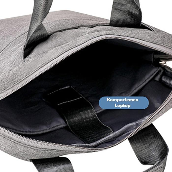 Krugeer Tas Laptop Pria dan Wanita 14 - 15 Inch Jinjing Bahu Selempang Vertikal Tablet Tas File Tas