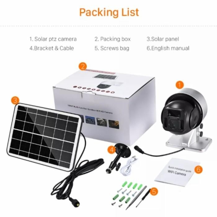 (Allthebest) CCTV 4G GSM Solar Panel Tenaga Surya Wistino Kamera Waterproof
