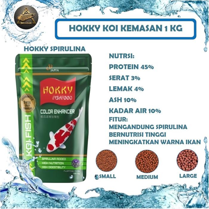 {PELET HOKKY KOI 1 KG} PELET HOKKY GROWTH HOKKY SPIRULINA 1 KG PELET IKAN KOI MAKANAN IKAN KOI HIGH