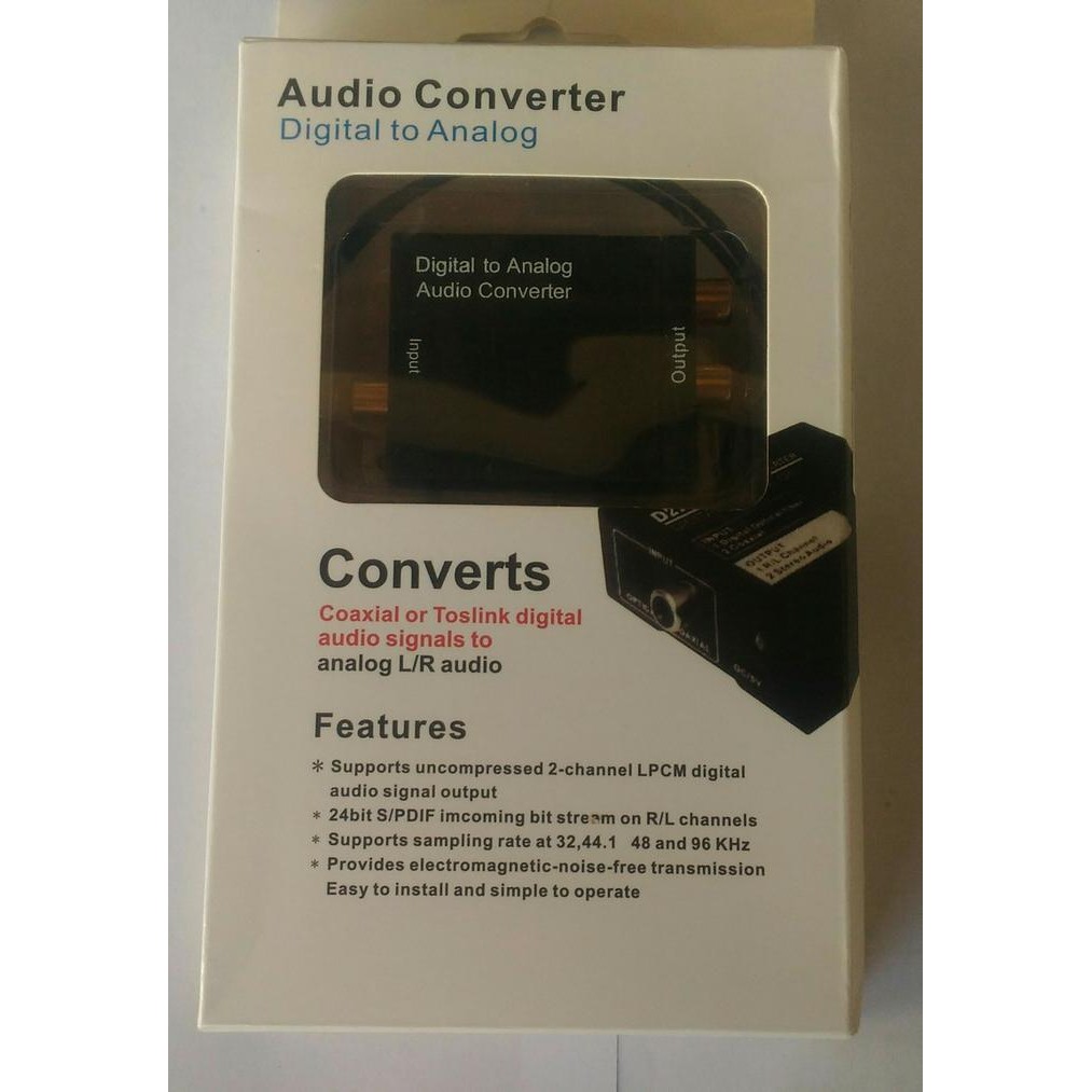 JTTOP" CONVERTER AUDIO DIGITAL TO ANALOG + KABEL OPTIK