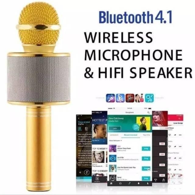 Mic Bluetooth-Mic Portable-Mikrofon Penunjang Smule