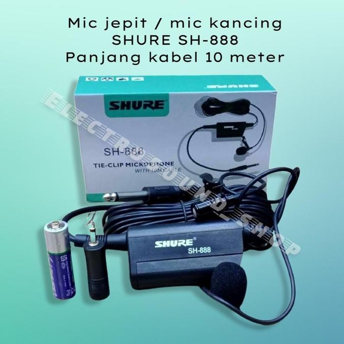 Mic Jepit Shure SH 888 / Mic Kancing Shure SH888 / Mic Clip On 10M