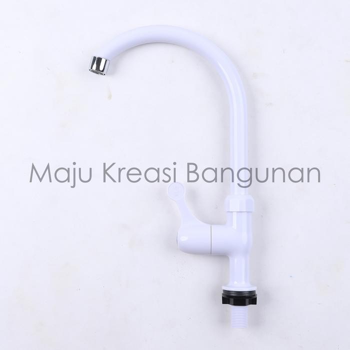 PROMO Kran Angsa Tanam PVC New Soligen Keran Air Cuci Piring Sink Dapur Tancap Putih B1 B2 B3 B5