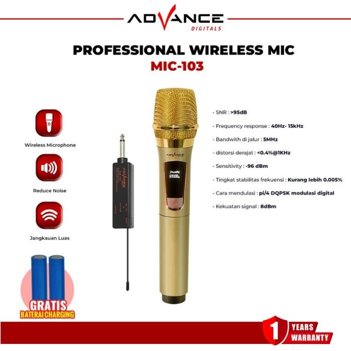 Advance MIC-103 Wireless Microphone Profesional Microphone Wireless