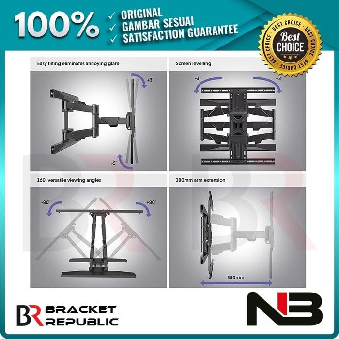 Promo Bracket Tv Samsung Sony Panasonic Sharp Lg 43 50 55 60 65 70 75 Inch