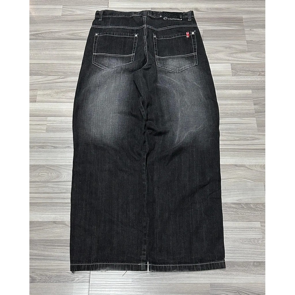 Street Wear Southpole Women'S Jeans Y2K New Harajuku Hip-Hop Black Pants Washed And Ground White