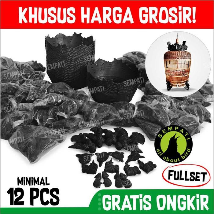 GROSIR Mahkota Sangkar Perkutut Mahkota Kandang Perkutut Full Set Kaki Tebok Black Klasik Mahkota