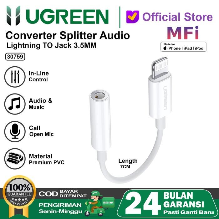 [Allthebest] Splitter iPhone MFi Lightning To Jack 3.5mm 30759 30756