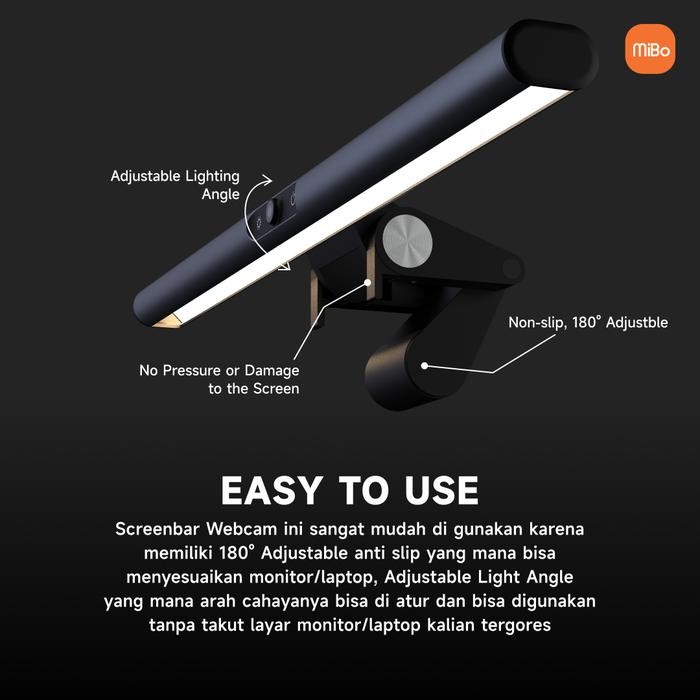 [Allthebest] MiBo ScreenBar Webcam S1 Lampu Monitor Built-in Microphone