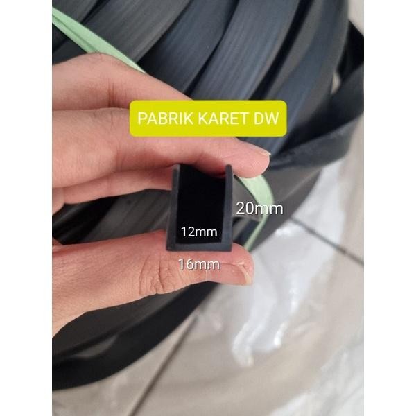 (Allthebest) Karet U jepit kaca 12 mm karet lis U jepit 12mm meteran