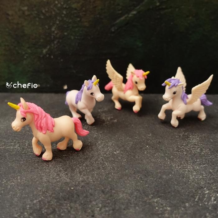 (Allthebest) Chefio Cake Topper Unicorn 3D Happy Birthday Ultah Anak /