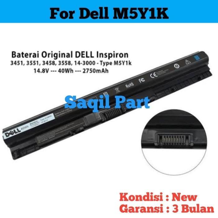 Baterai Laptop M5Y1K 40Wh