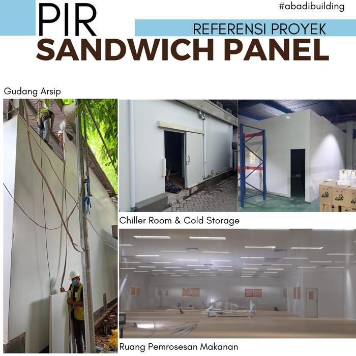 SANDWICH PANEL PIR 100mm untuk Clean Room Cold Storage Chiller Freezer