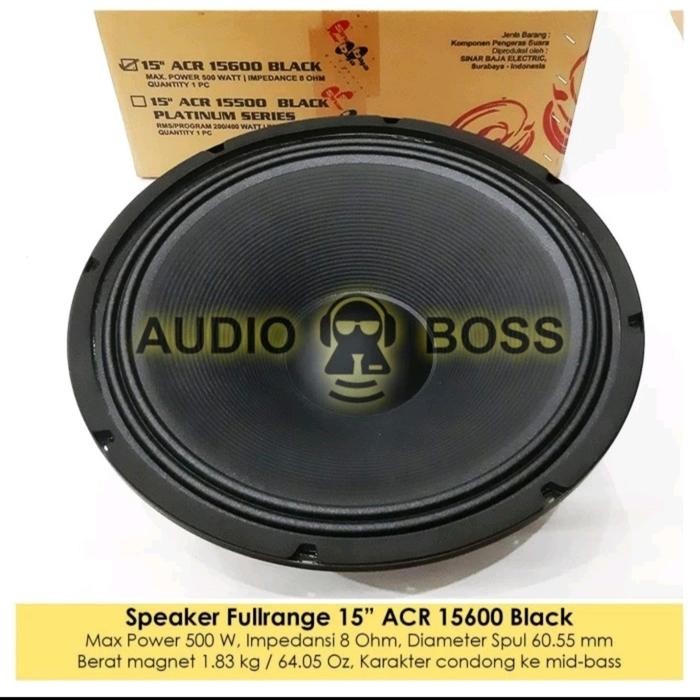Speaker Fullrange 15 Inch Acr 15600 Black