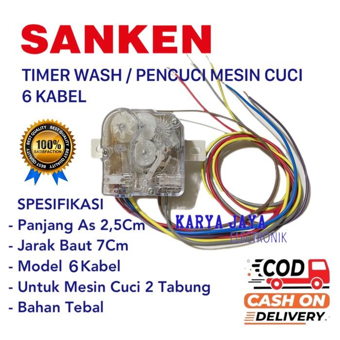 Timer Wash 6 Kabel Mesin Cuci Sanken 2 Tabung - Timer Mesin Cuci Sanken 6 Kabel