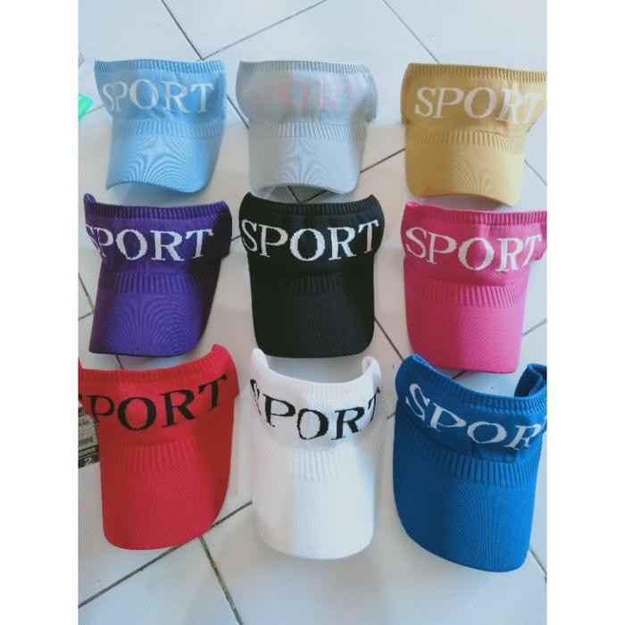 (Expert) Topi Senam Wanita Sport-Topi Bolong Rajut Sport-Topi