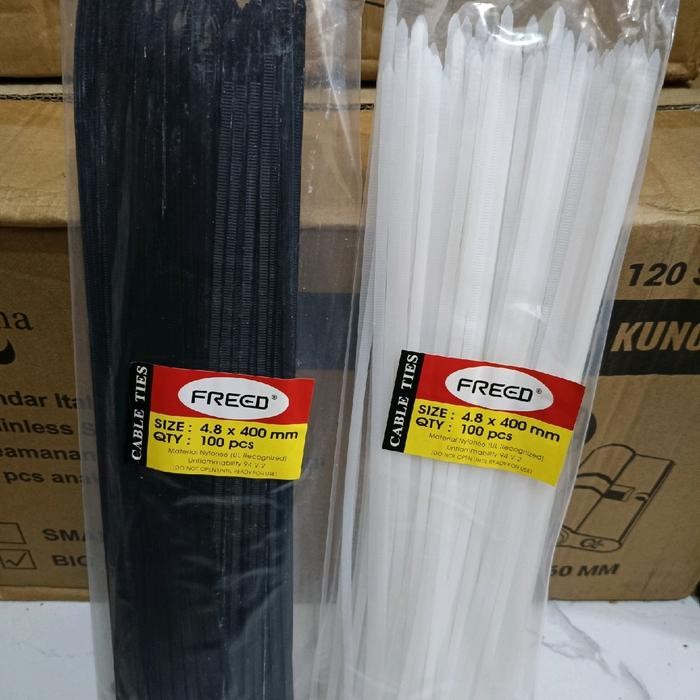

Kabel Ties tebal 40cm tali tis 4,8 x 400mm Hitam Putih