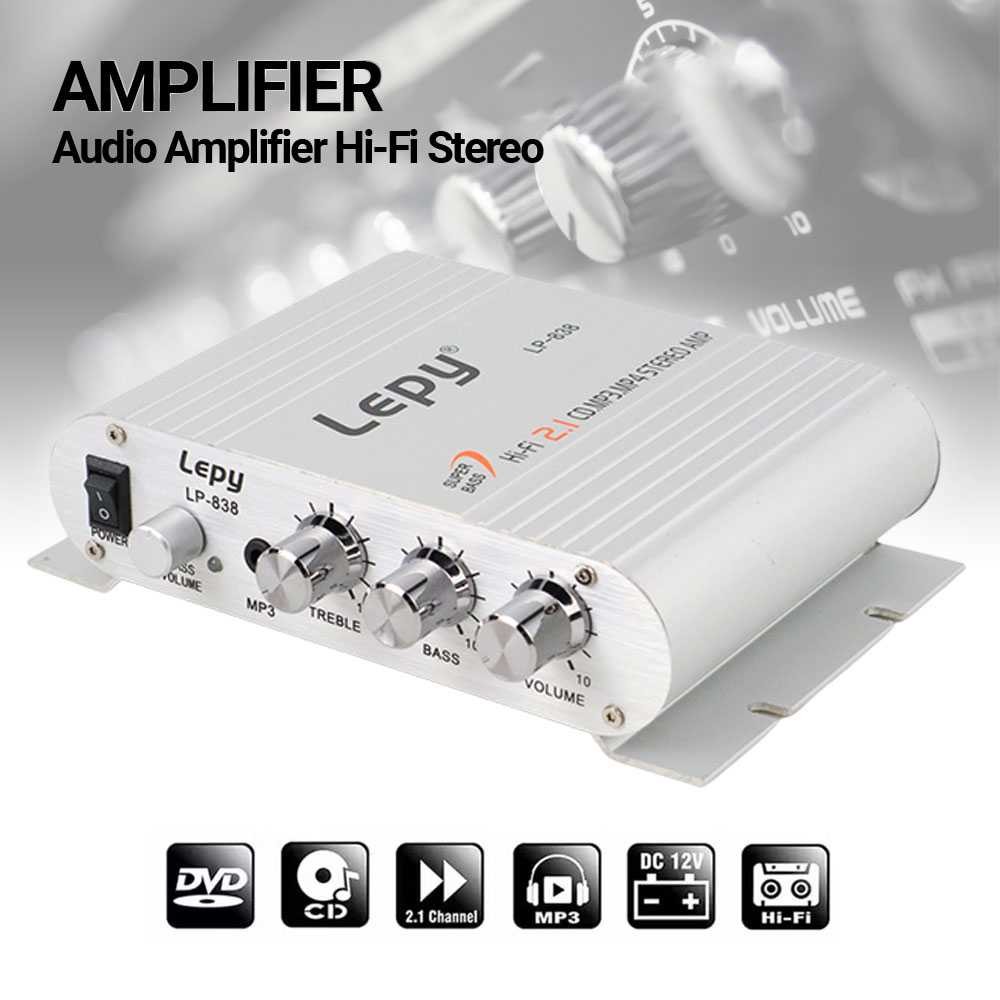 HiFi Stereo Amplifier Treble Bass Booster HiFi Stereo Amplifier Treble Bass Booster Warna Silver