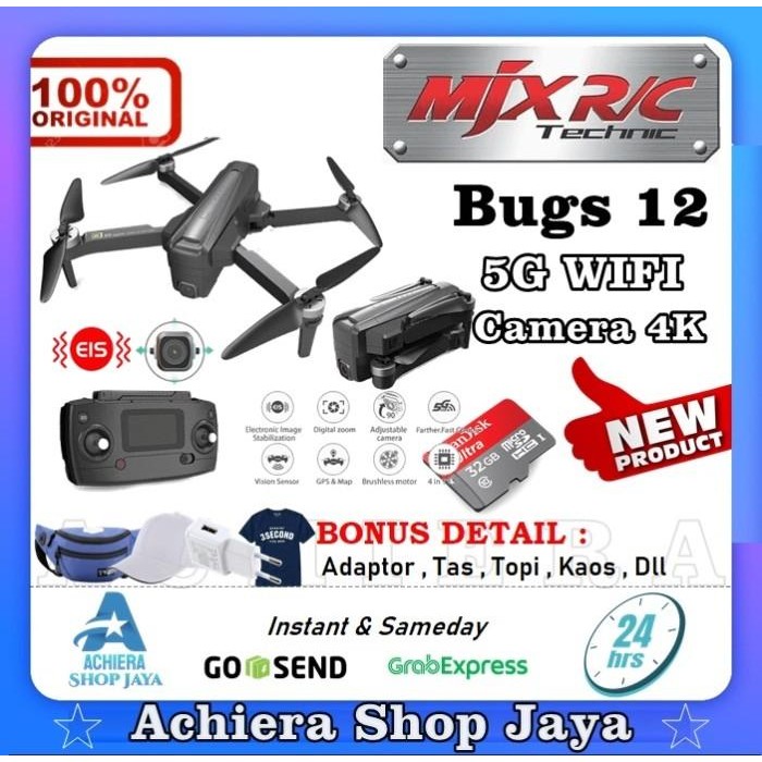 [Expret] Drone MJX Bugs 12 Eis B12 Camera 4K Brushless WiFi Digital Zoom Camera