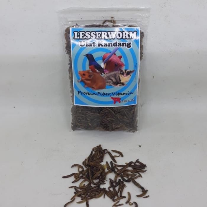 LESSERWORM ULAT KANDANG KERING 15 gram Pakan Burung Kicau dll