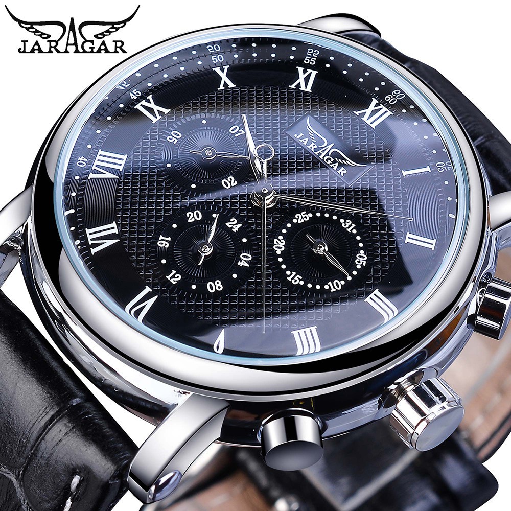 Jaragar Brand White Men Mechanical Watch Minimalism Dial Date