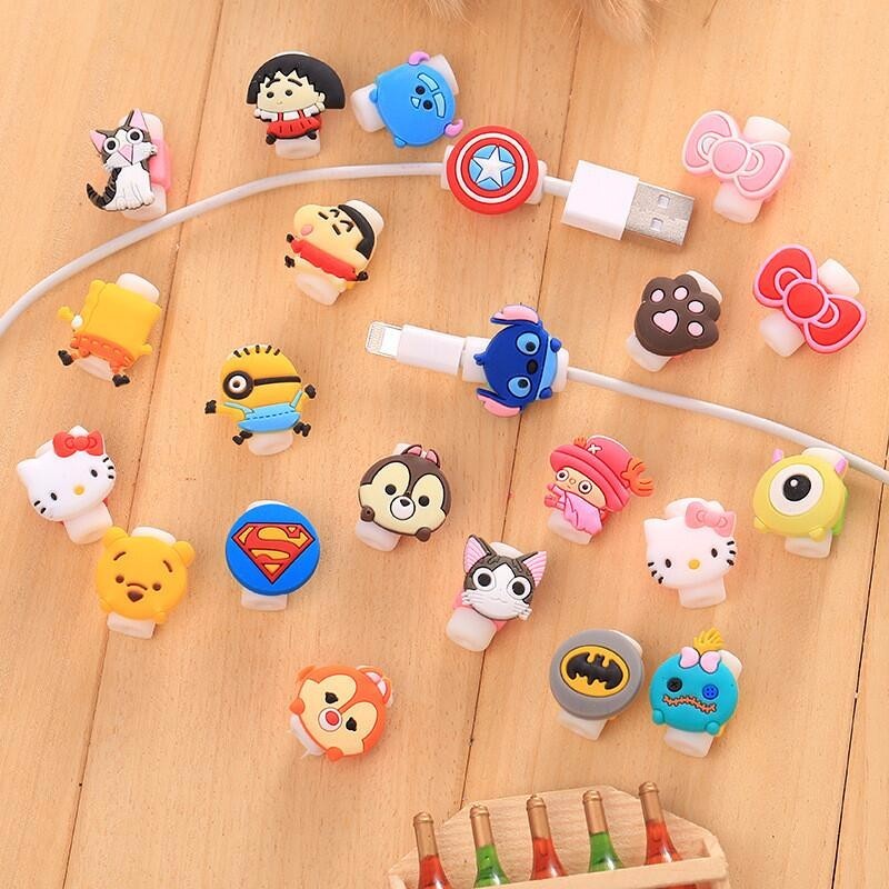 100pcs Disney Cartoon Phone USB cable protector for iphone cable
