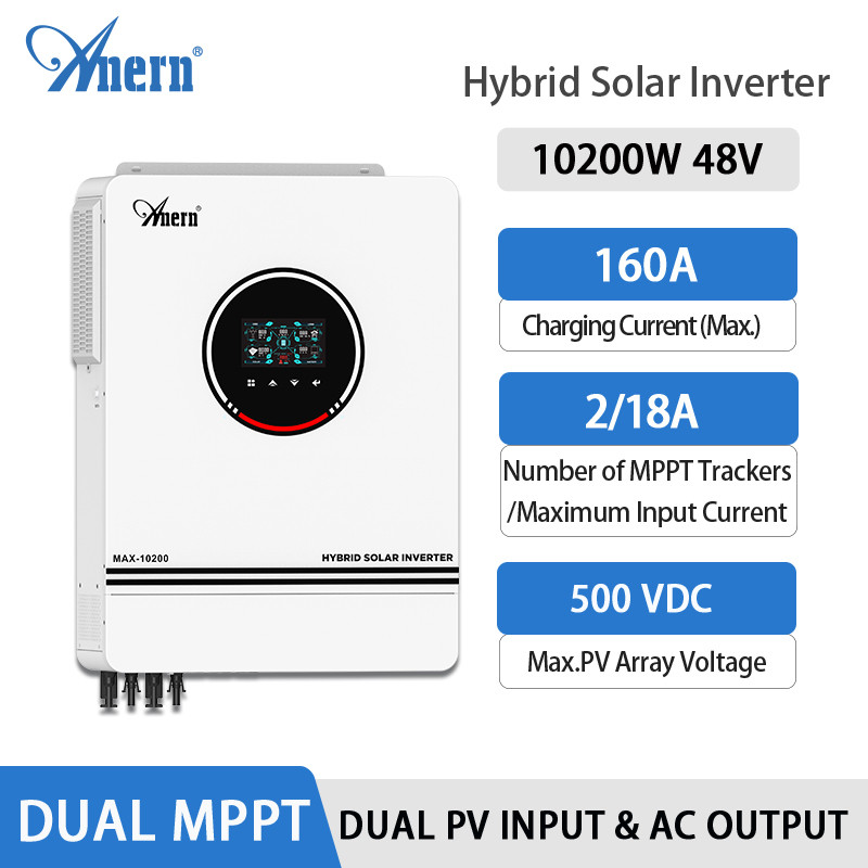 ANERN Solar Inverter Hybrid 48v 10.2KW 8.2KW Off Grid Tie Inverter