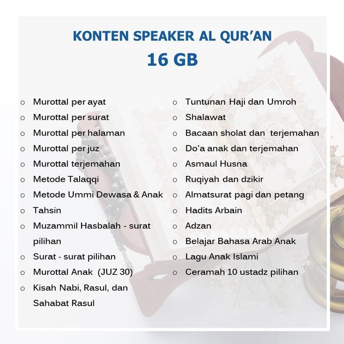 (Expert) SPEAKER MUROTTAL AL QURAN ADVANCE TP 600BT CHIP 16GB