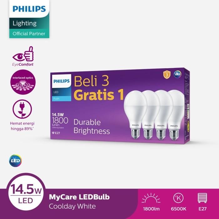 [Expert] Philips Multipack LEDBulb 14.5W E27 6500K 230V Putih