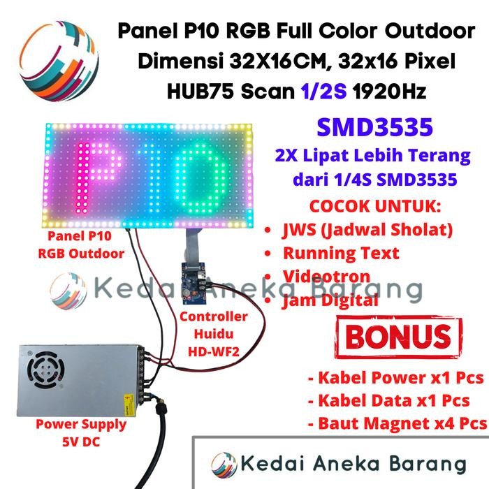 Panel Module Modul Led P10 Rgb Outdoor Videotron Smd3535 3535 1/2 1/2S