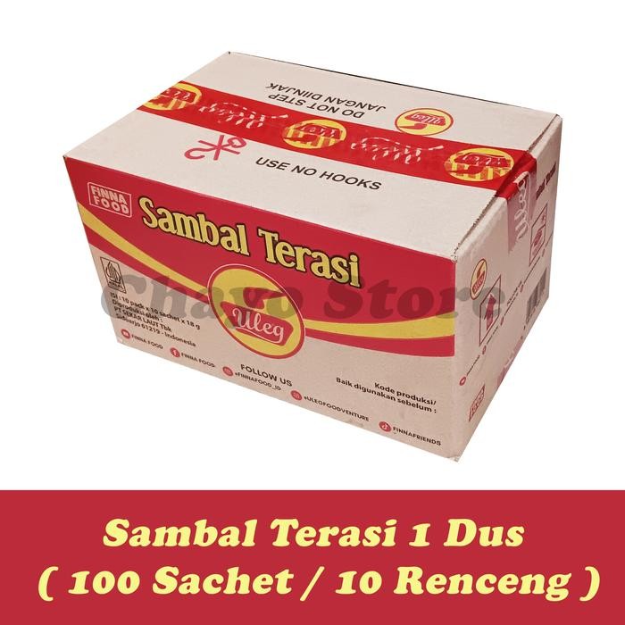 

New Finna Sambal Uleg Sachet 10 Renceng ( 1 Dus / 100 Sachet ) Terasi Rawit Pedas Geprek Rendang