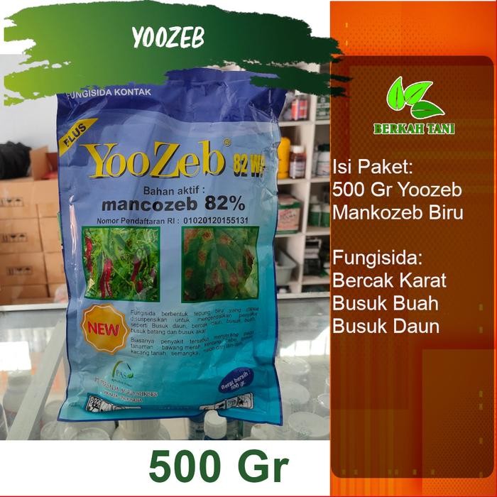 Yoozeb 500 Gram Fungisida Mankozeb Biru Karat Daun