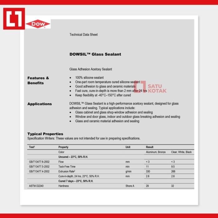Dowsil Glass Silicone Sealant Lem Kaca Aquarium Silikon Acetoxy Asam
